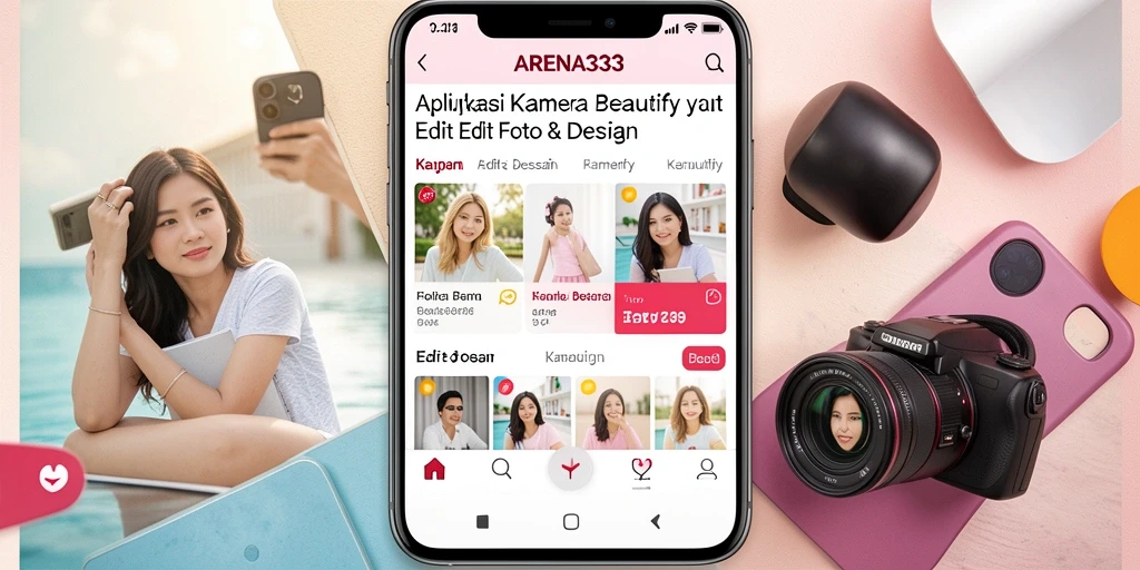Tampilan antarmuka pengguna ARENA333 dalam fungsi Kamera Beautify.