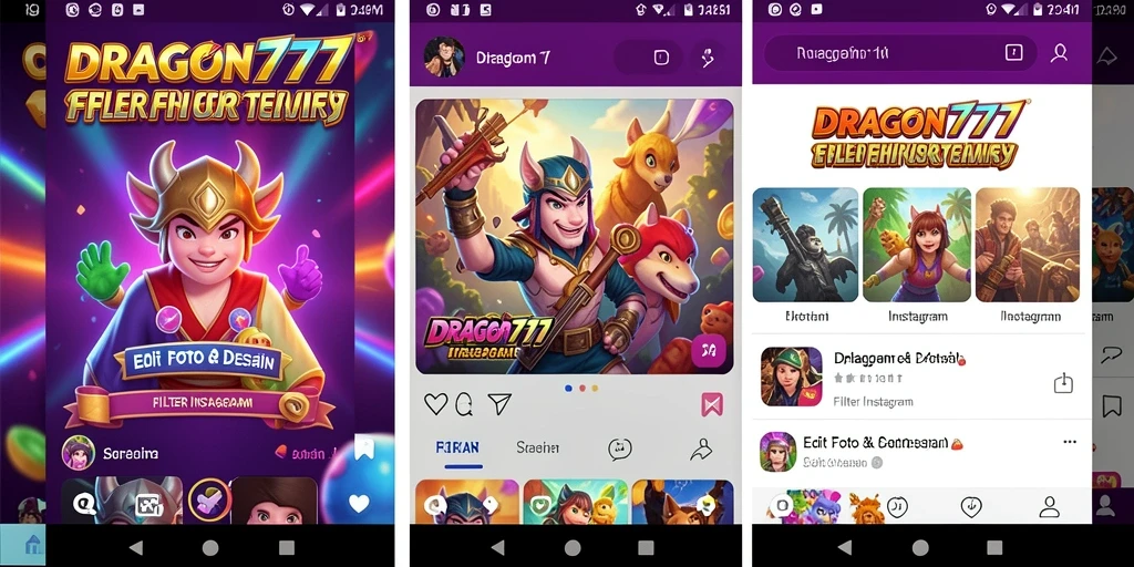 Antarmuka DRAGON777 menampilkan berbagai filter Instagram yang menarik dan kreatif.