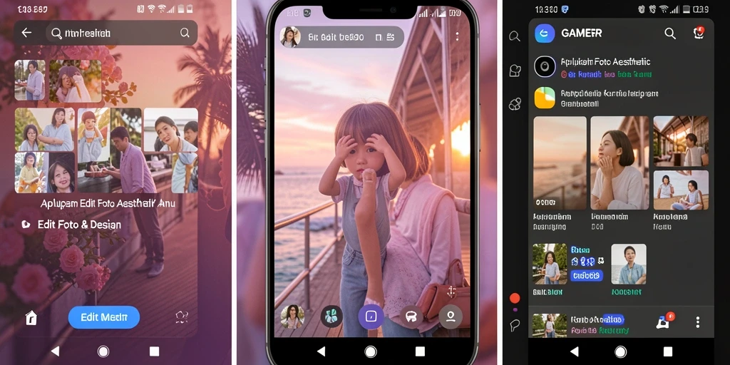 Antarmuka GAMERP yang menarik untuk Edit Foto Aesthetic