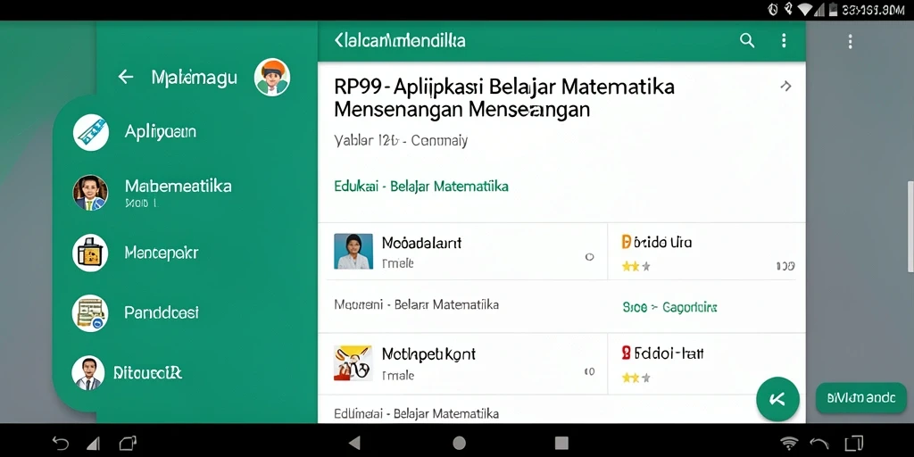 Antarmuka pengguna RP99 yang menarik untuk belajar matematika.
